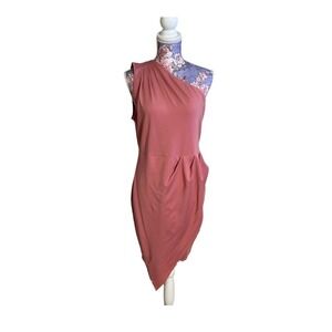 PRETTYGARDEN Mauve One Shoulder Asymmetric Tulip Hem Cocktail Dress Womens XL